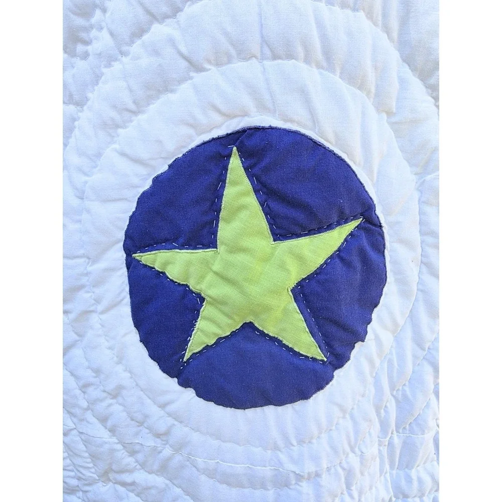 Handmade Bright Celestial Quilt Wholecloth Applique 84